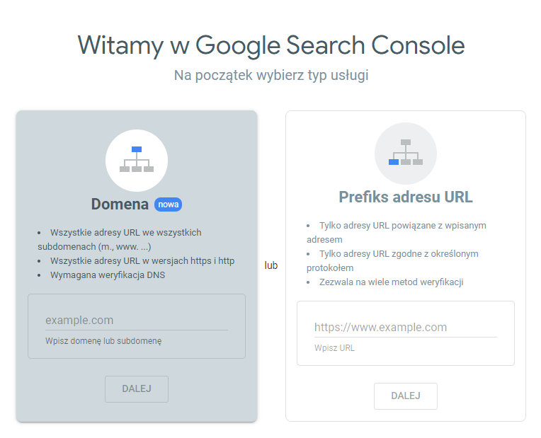 zakładanie konta w Google Search Console